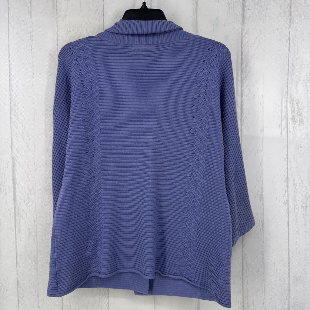 L rib knit 3/4 slv cardi