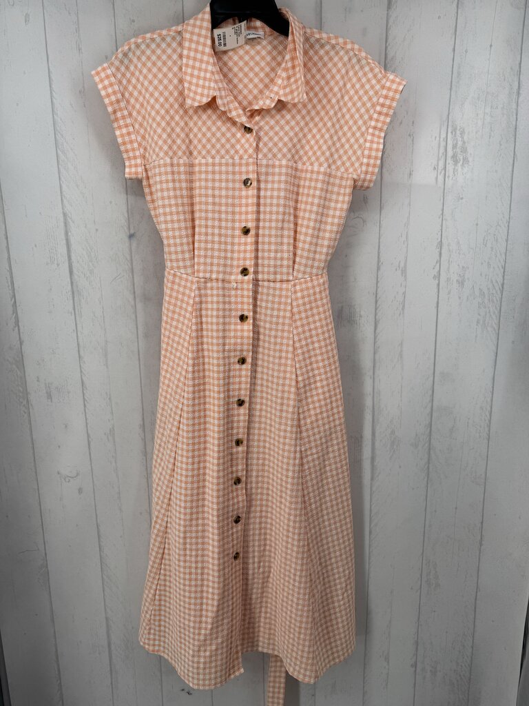 10 gingham button down s/s dress