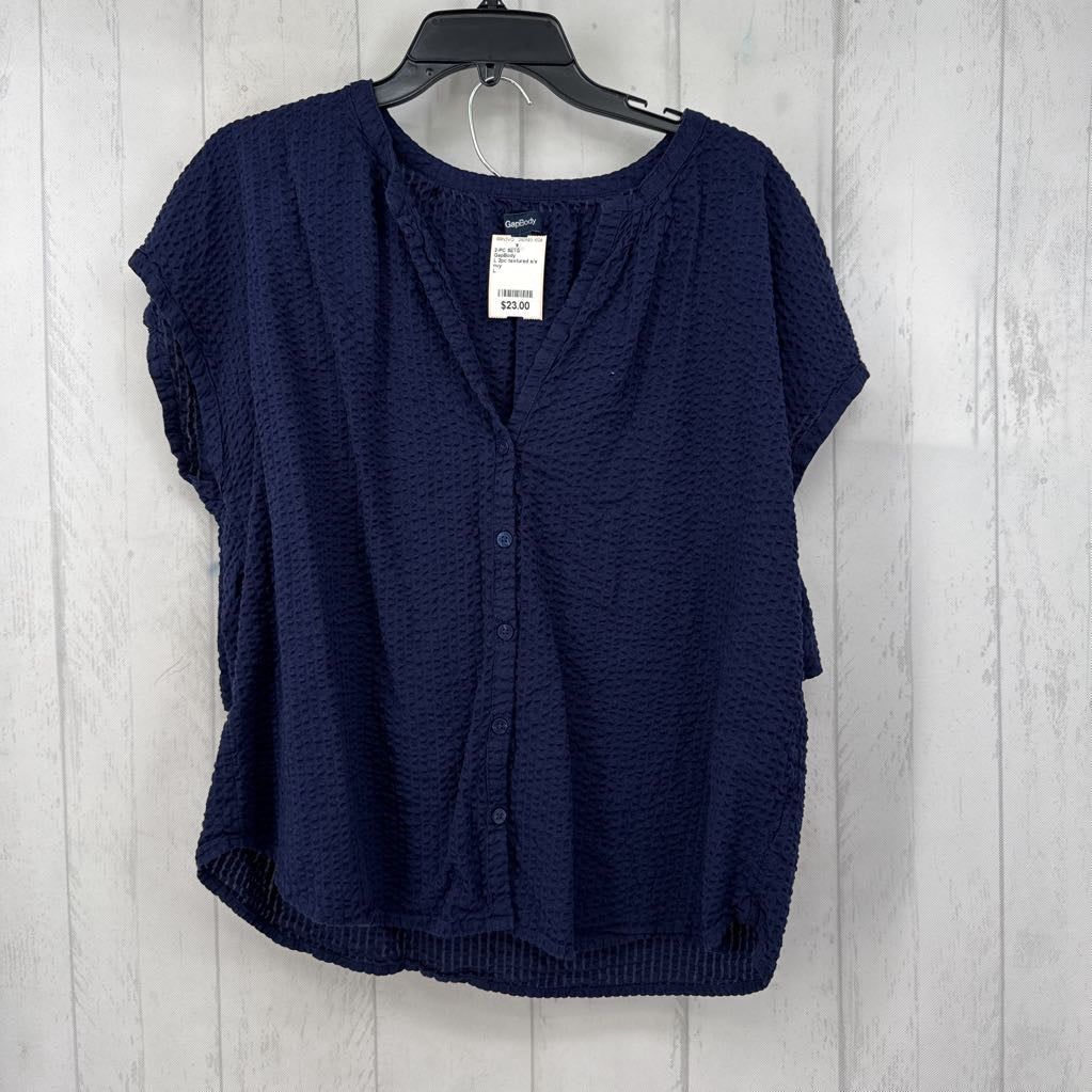L 2pc textured s/s top & shorts