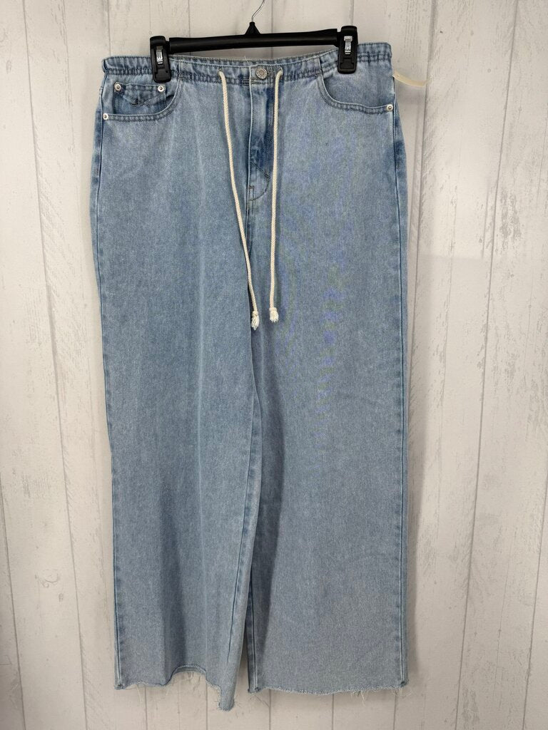 30 drawstring waist wide leg jeans
