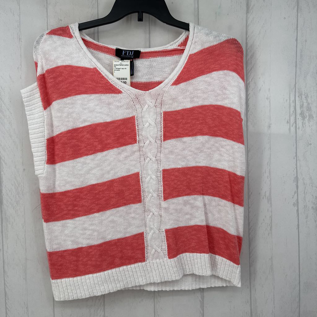 L striped cap slv sweater