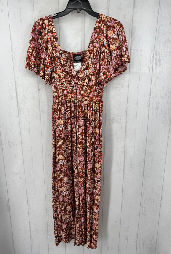 S flo print flutter slv dress
