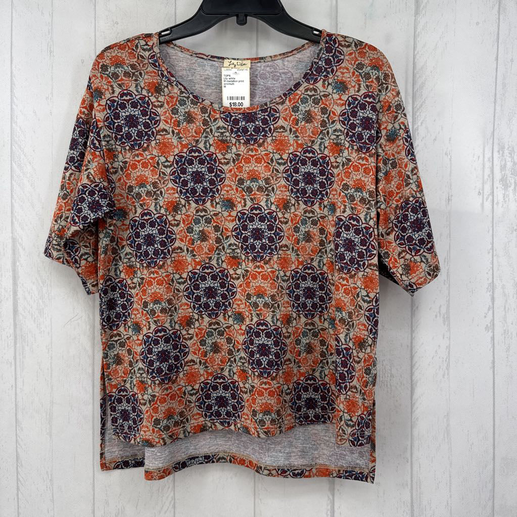 M medallion print s/s top