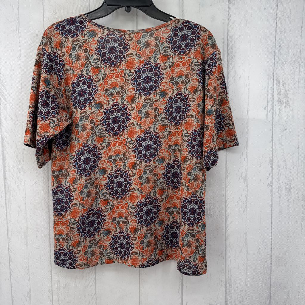 M medallion print s/s top