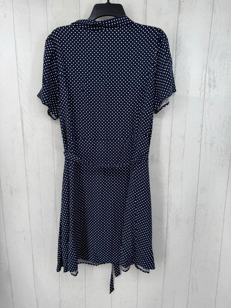 L polka dot belted s/s dress