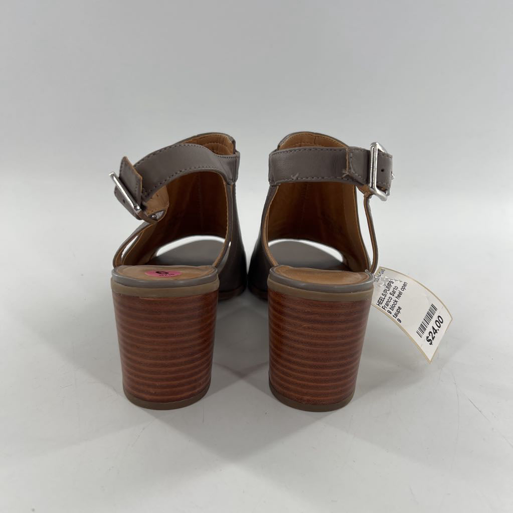 9 block heel open toe sandal