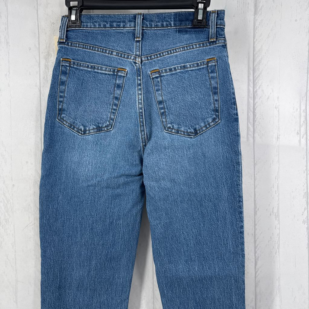 The 90s Straight Ultra High Rise Distressed Knee Jeans
