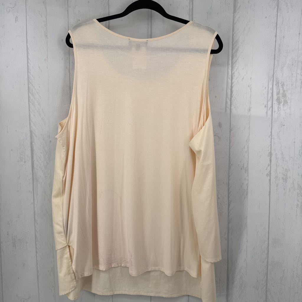 Mixed Media Double Layer Round Neckline Tank