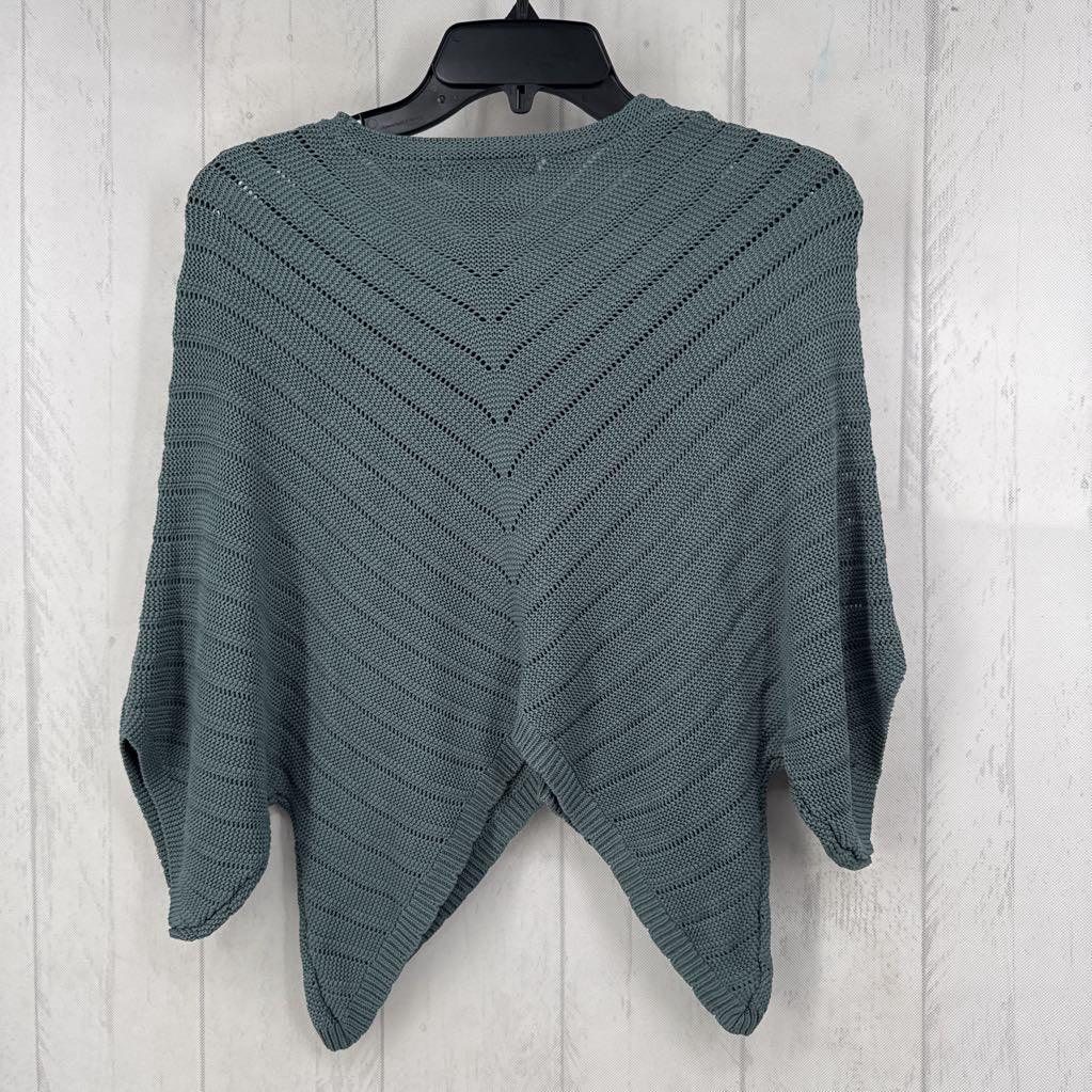 Pointelle Chevron Open-Knit Crewneck Sweater