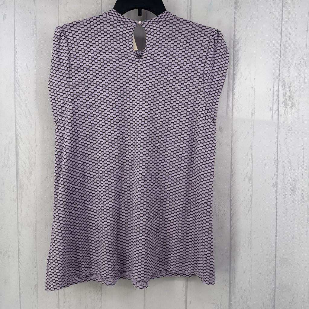 Geometric Print Mockneck Top