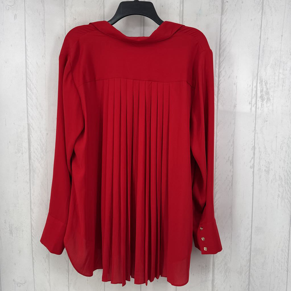 Pleated Back Gold Button Down l/s
