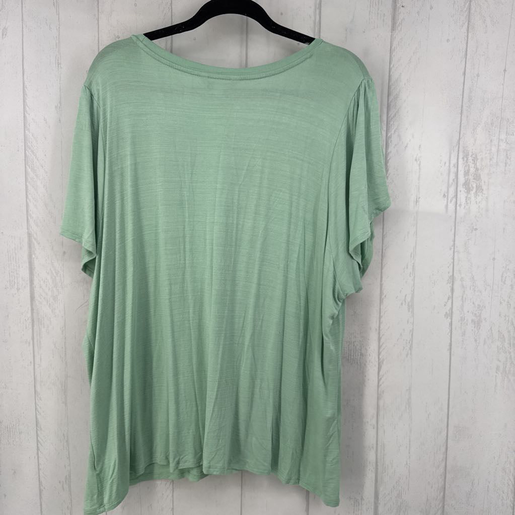 Flutter Sleeve Round Neckline Top