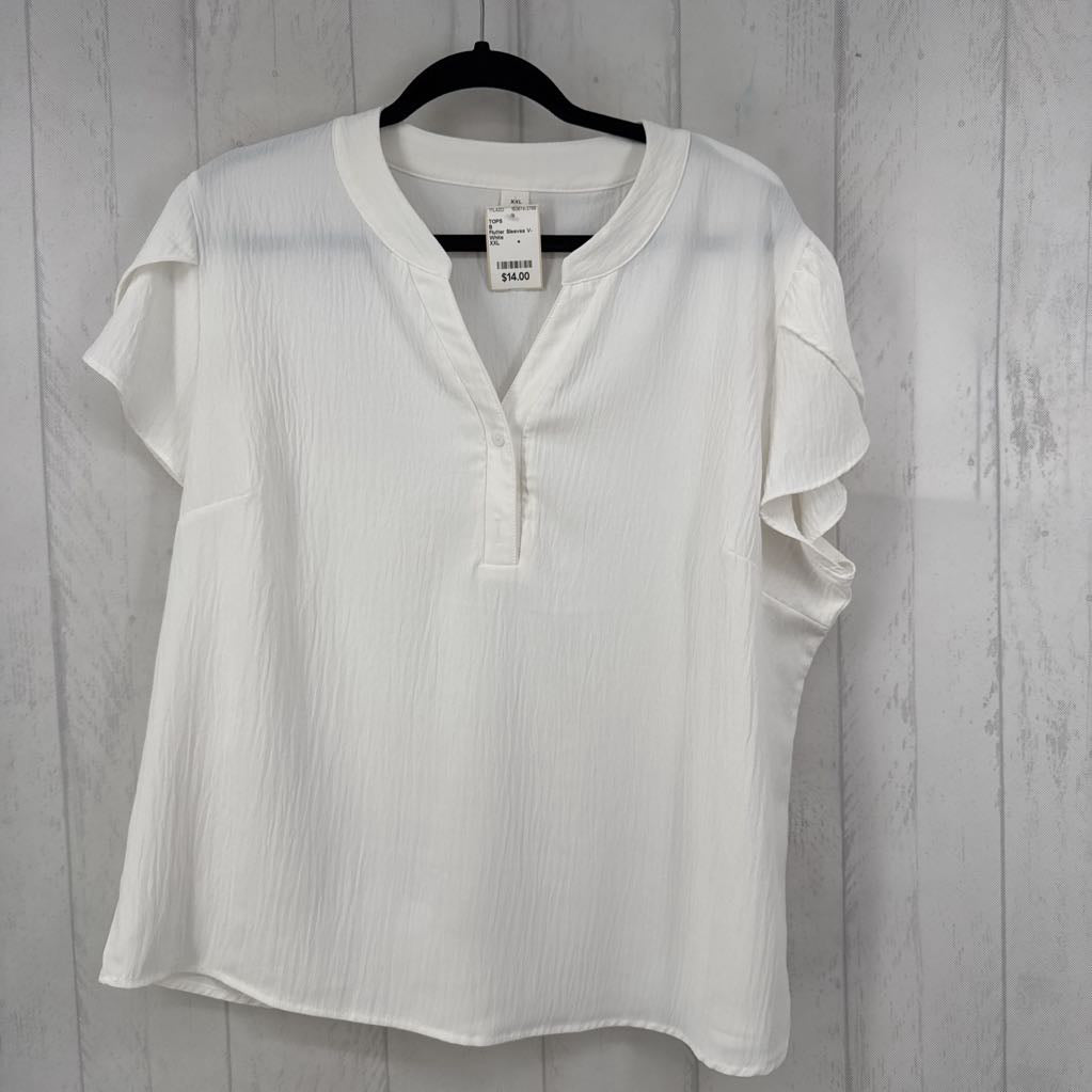 Flutter Sleeves V-Neck s/s