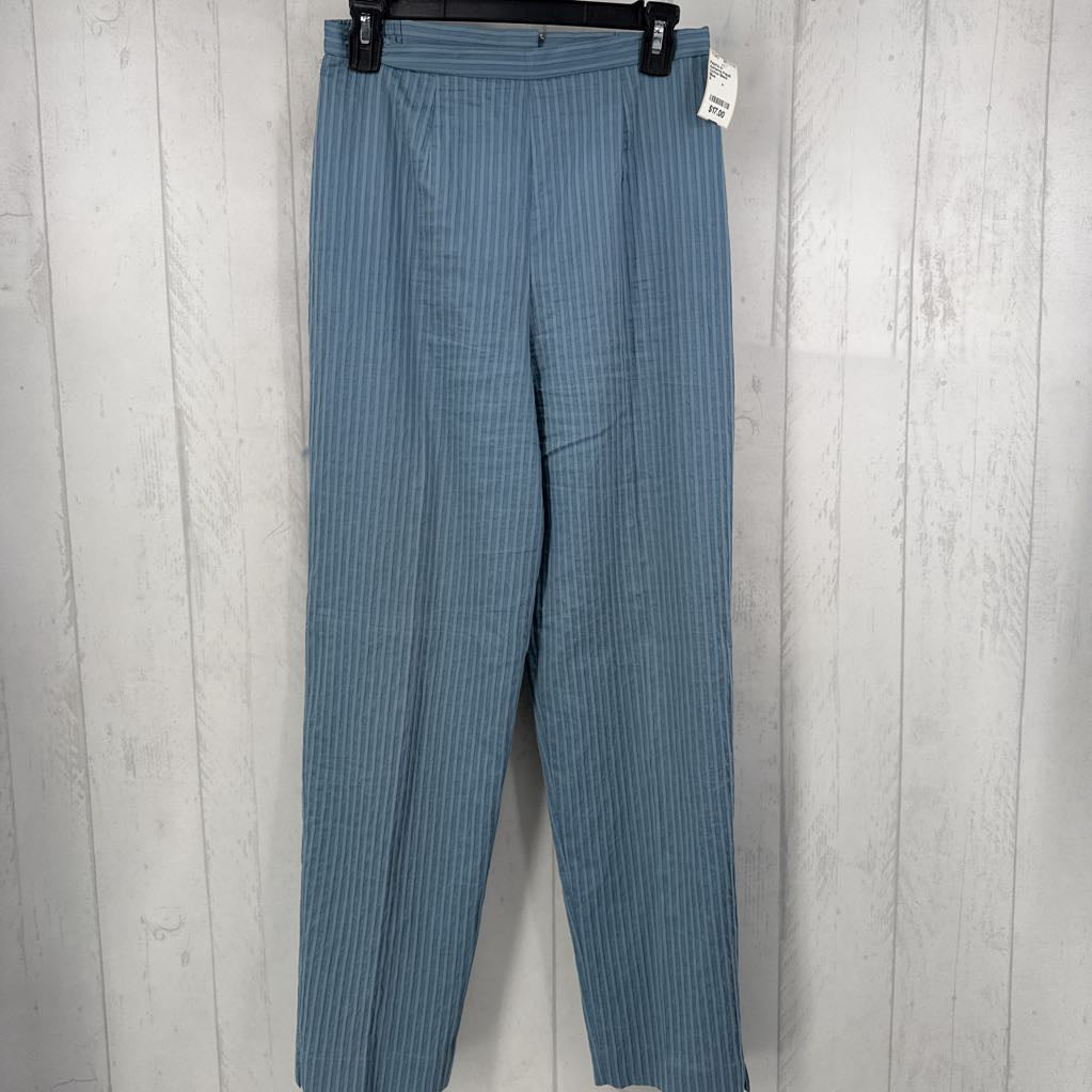 Cotton Blend Ribbed Striped Pants