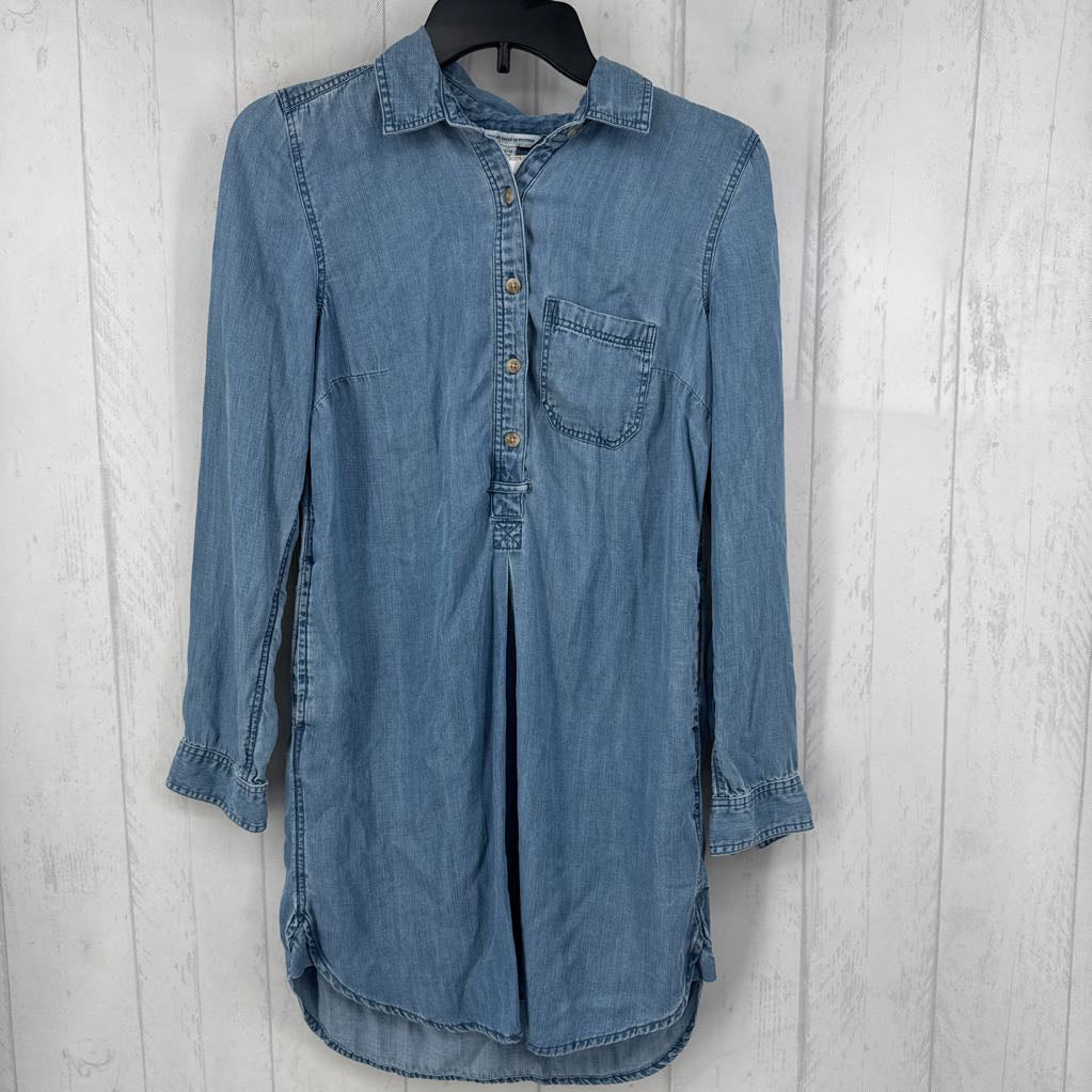 L/s Chambray 1/4 Button Dress