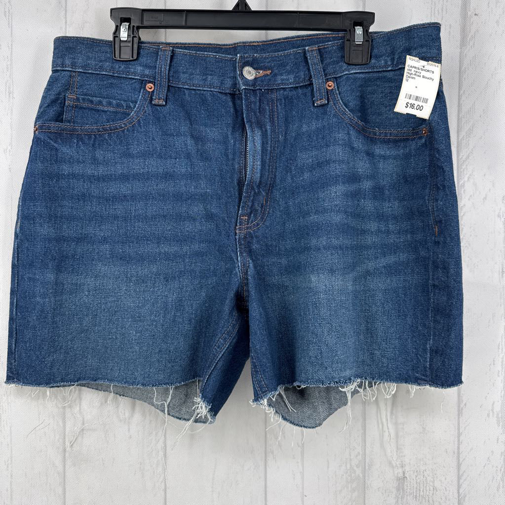 High-Rise Slouchy Straight Denim Shorts