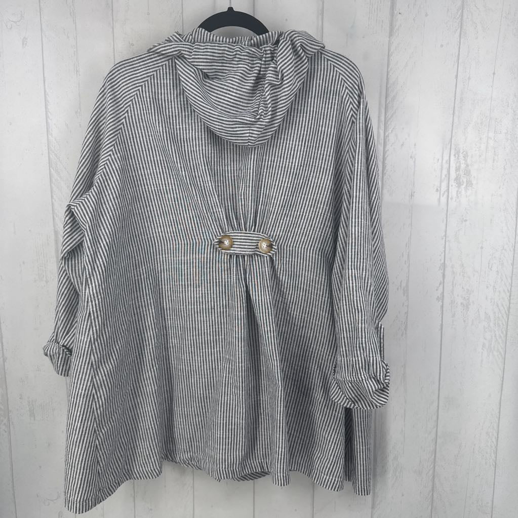 2X striped hooded jacket