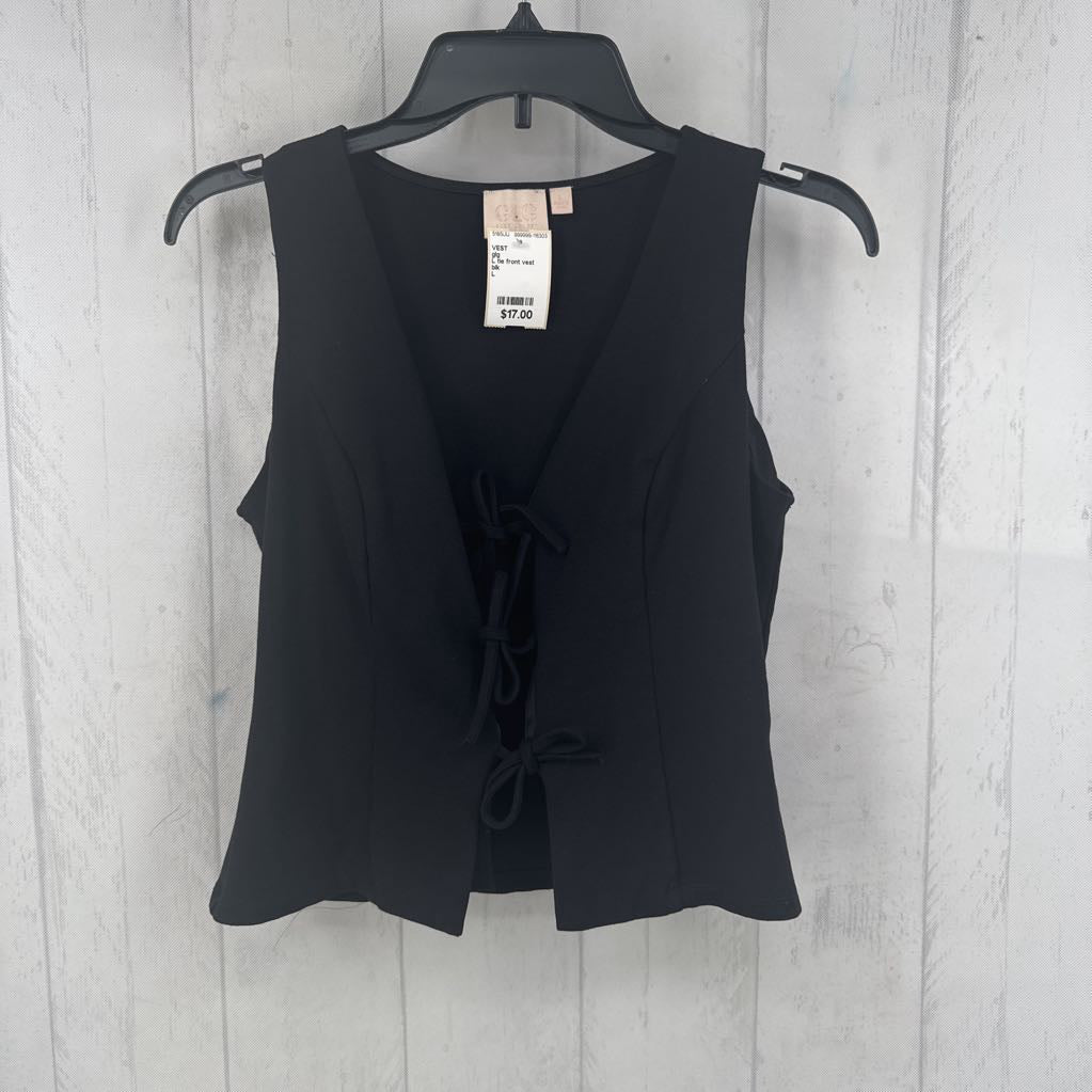L tie front vest
