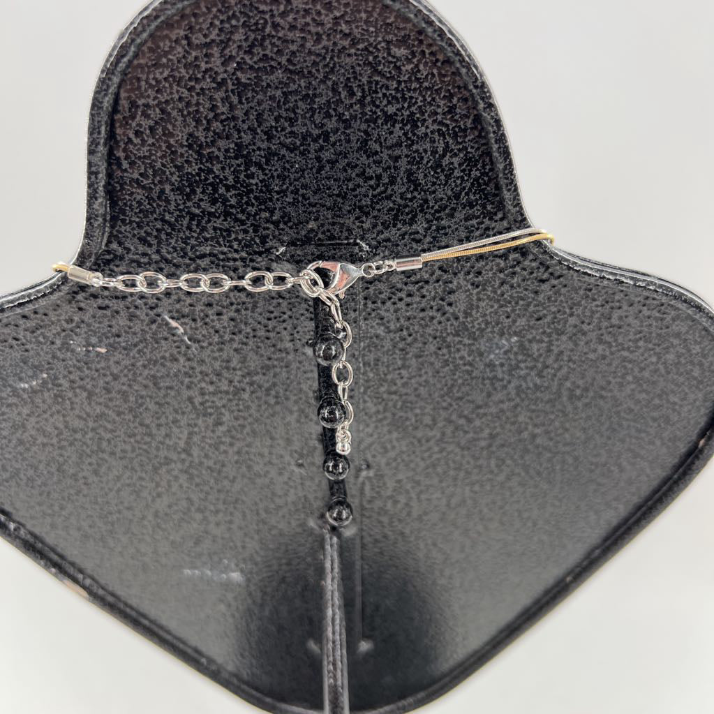 12" silver & gold double stand pendant necklace