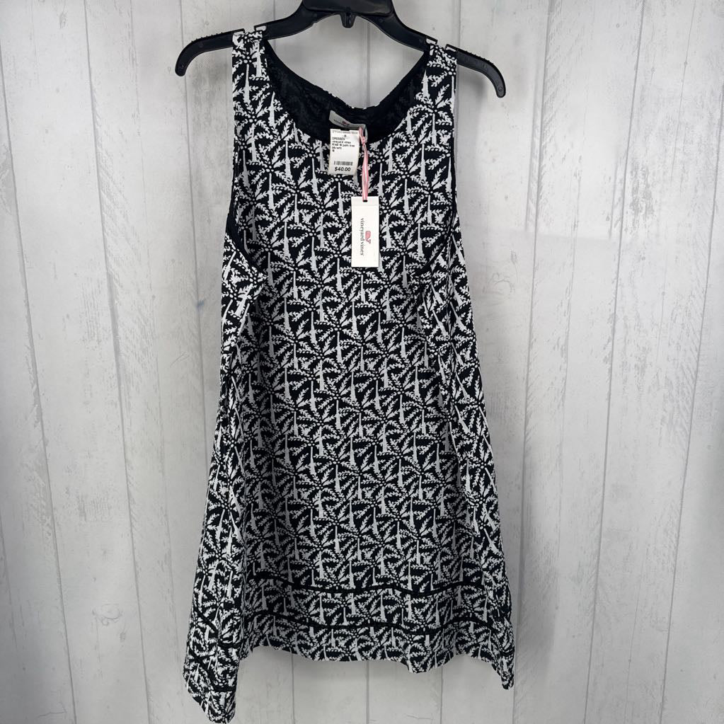 R148 16 palm tree print slvls dress