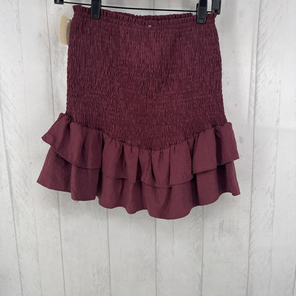 R48 M smocked ruffle hem skirt