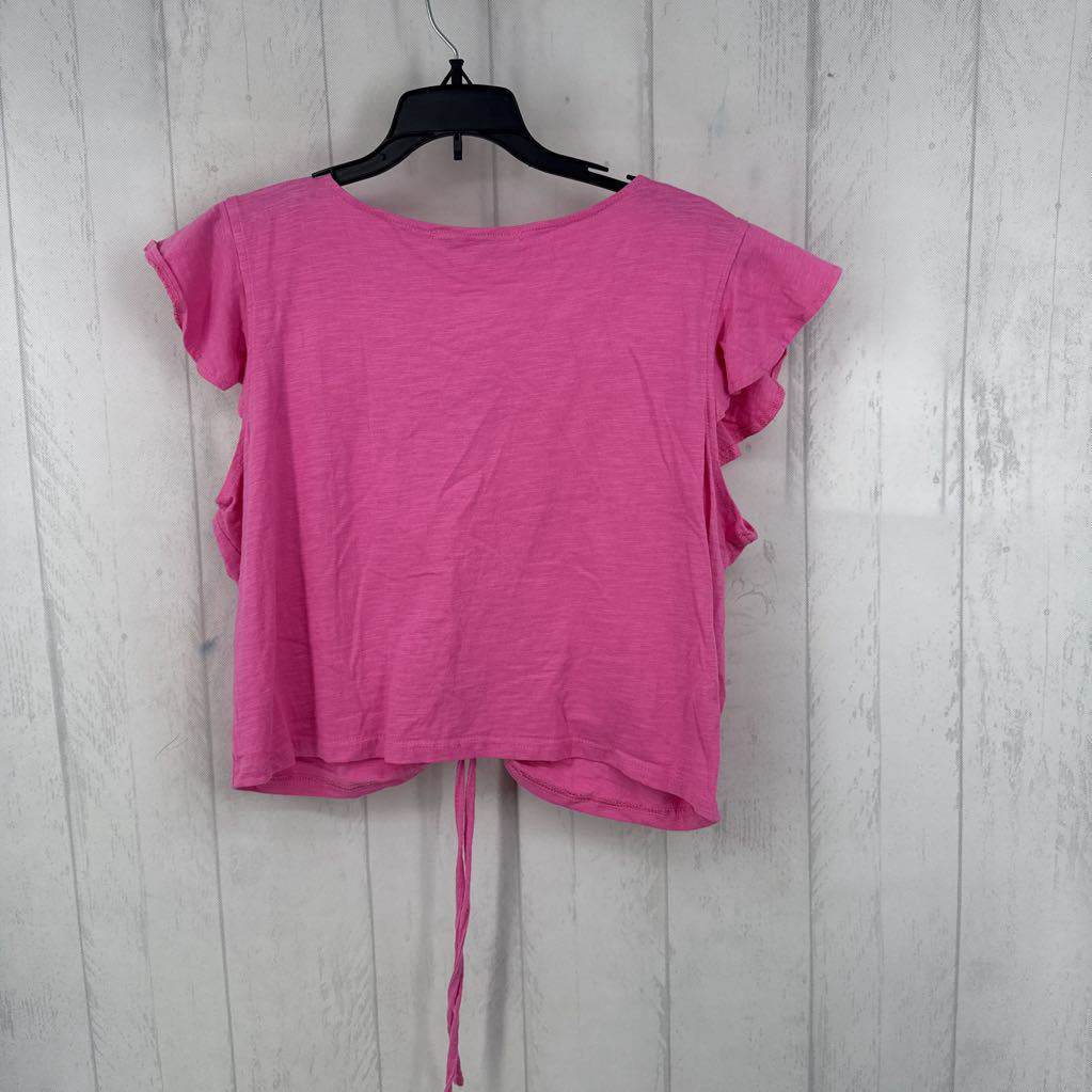L ruched flutter slv top