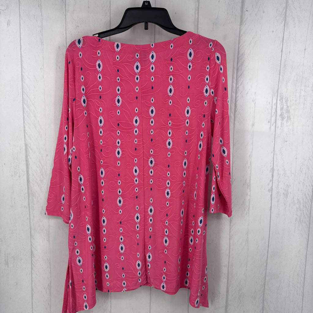 R40 M textured asymetrical hem 3/4 slv top