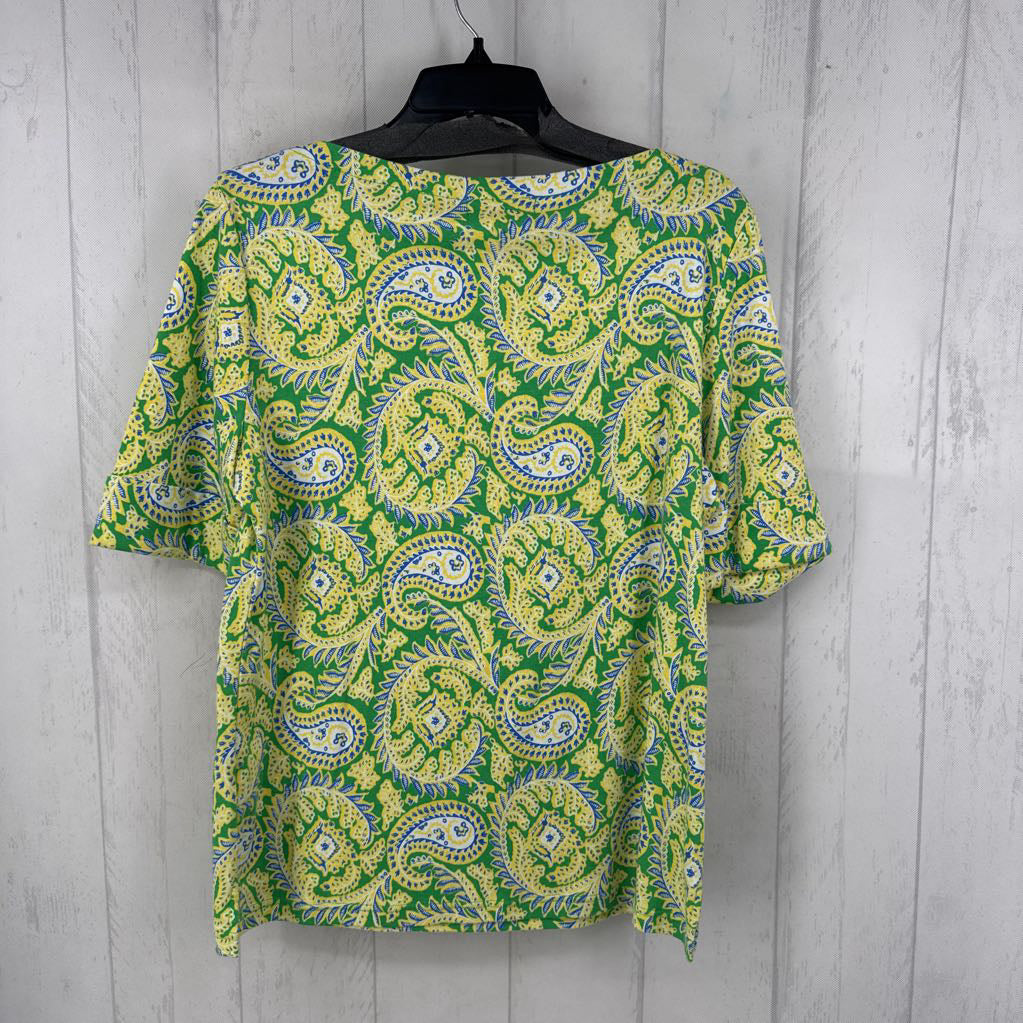 R30 XL paisley print elbow slv tee