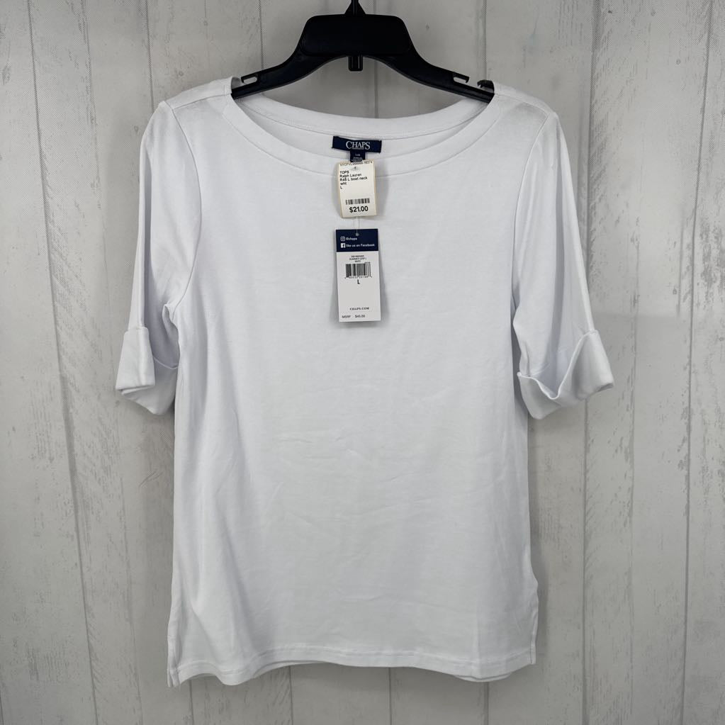R45 L boat neck elbow slv tee