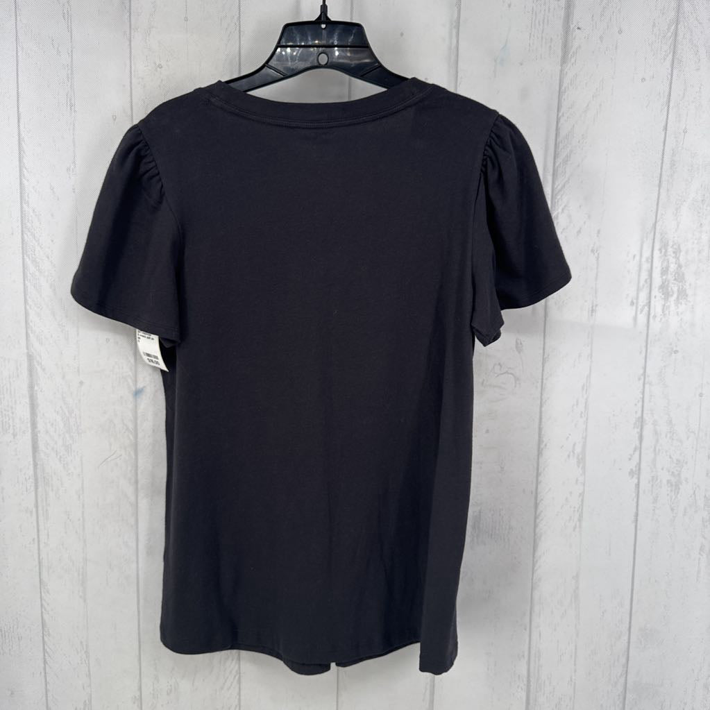 S v-neck split slv s/s tee