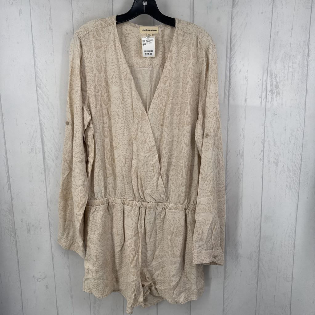 XL pyhton print crossover l/s romper