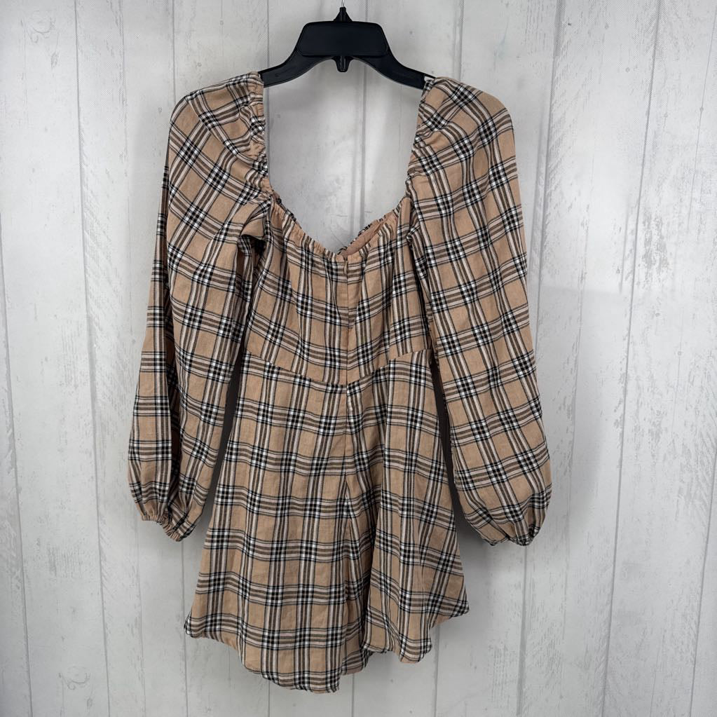 2 plaid l/s romper