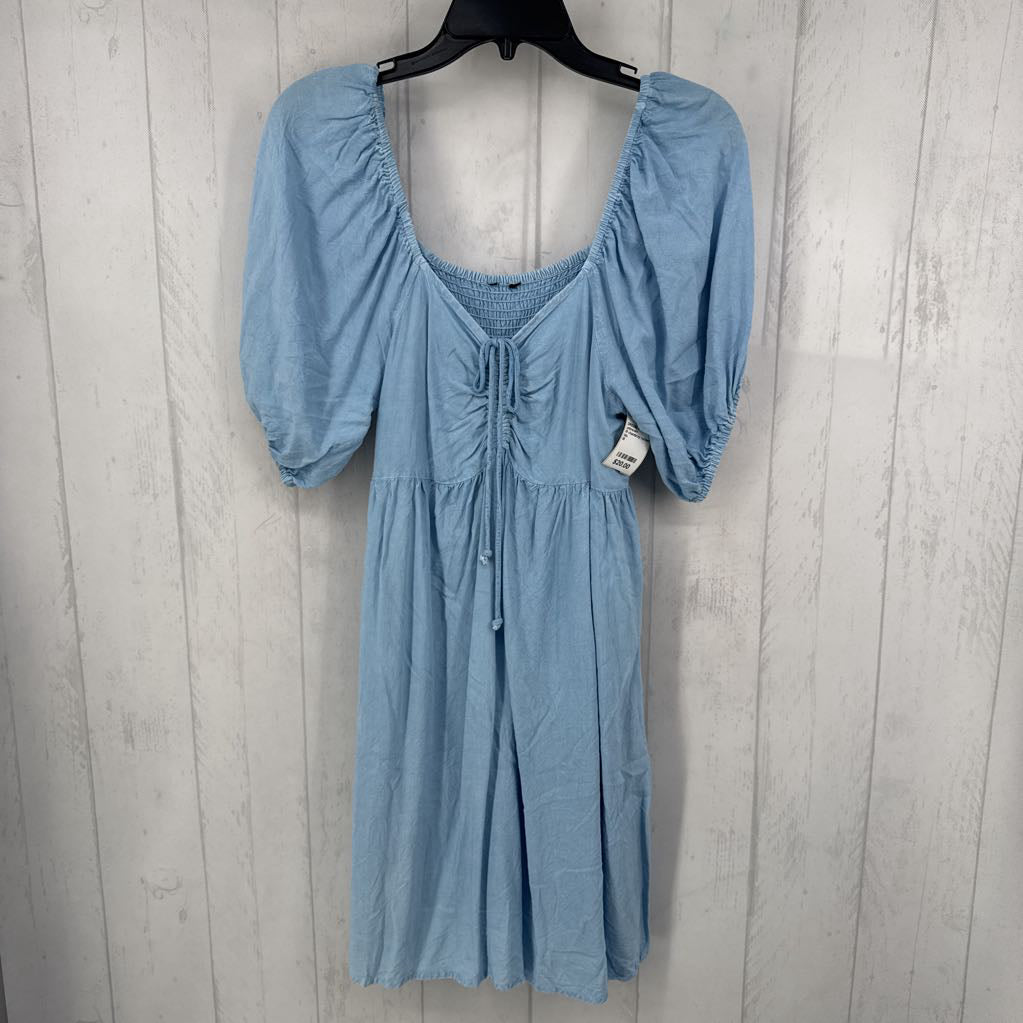 M chambray ruched s/s dress