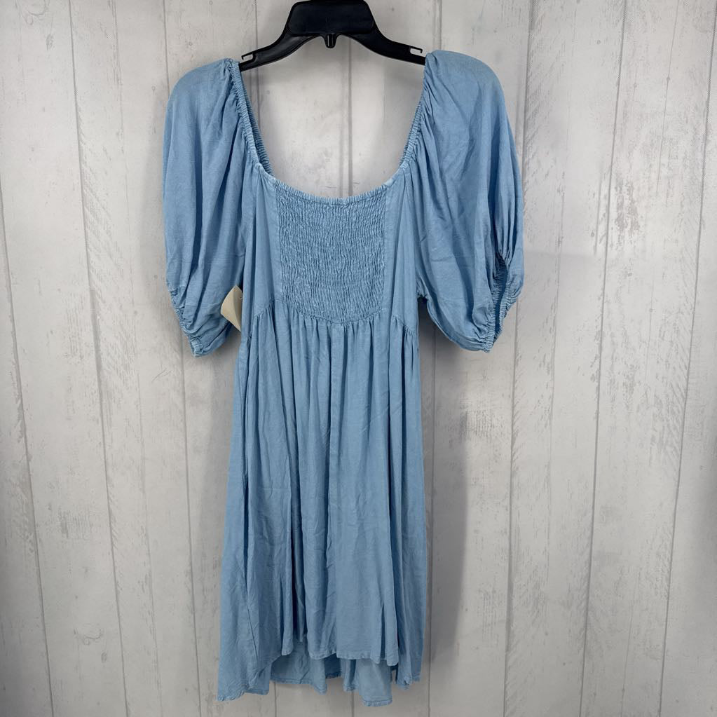 M chambray ruched s/s dress