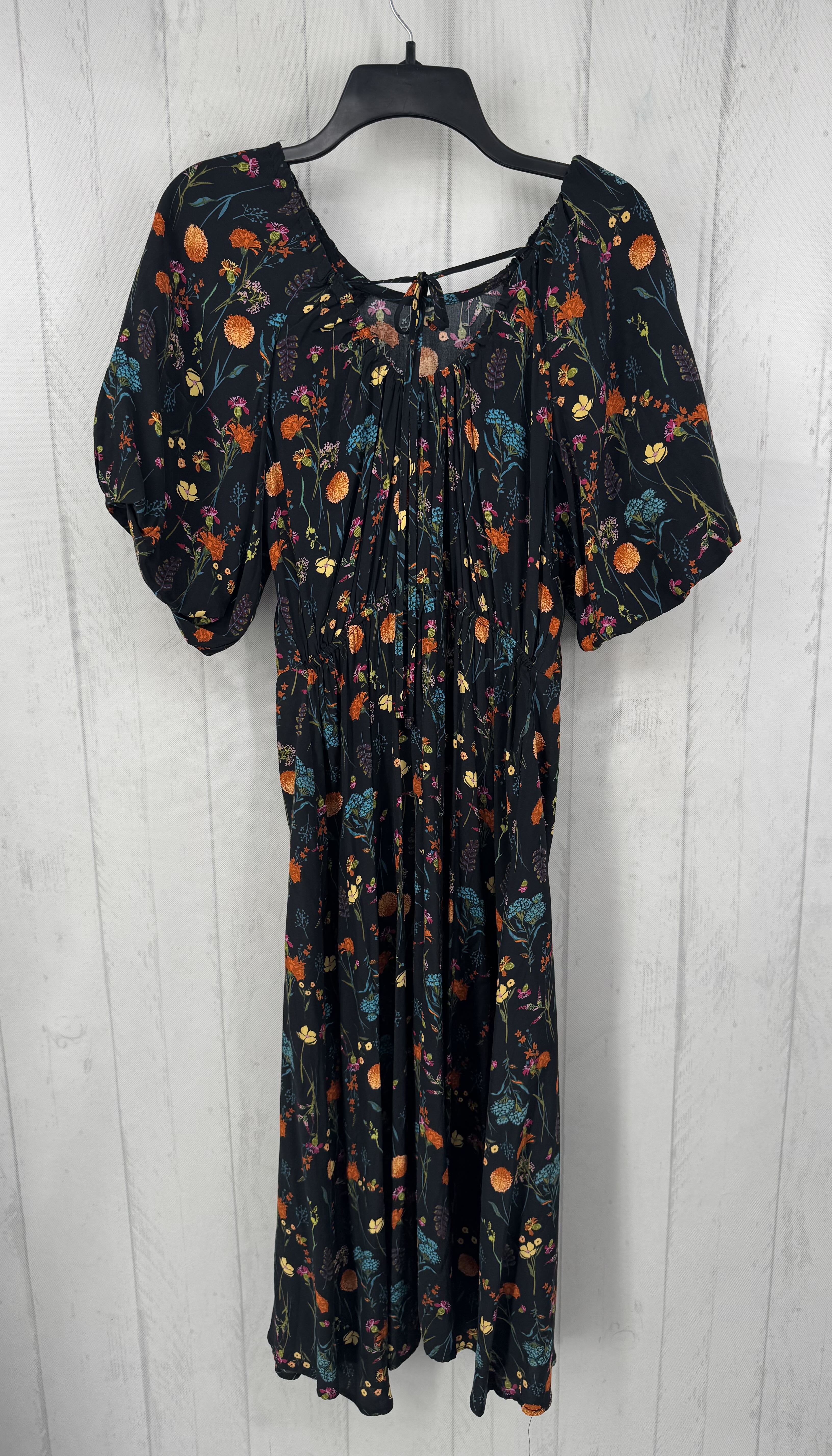 M flo print bow back s/s dress