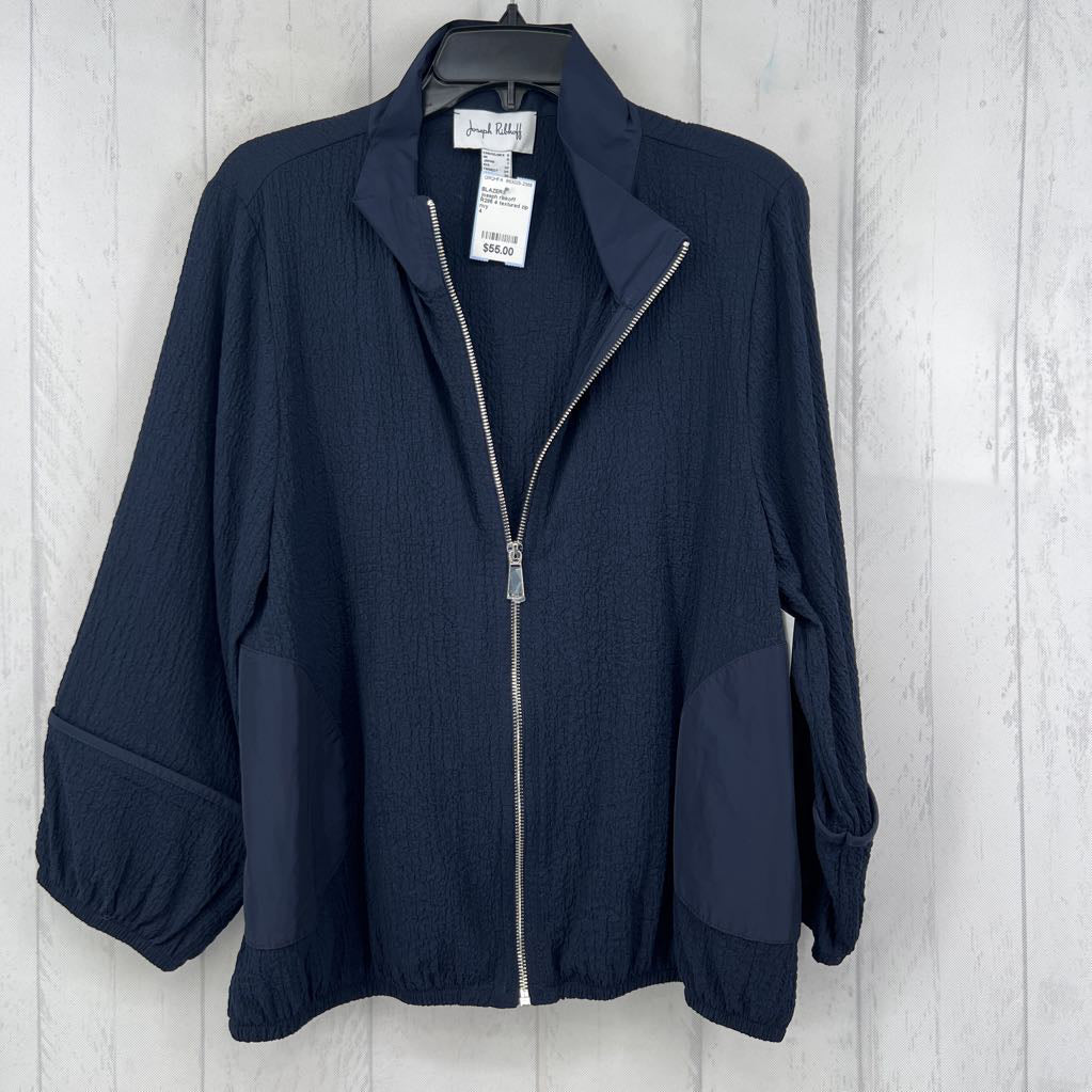 R286 4 textured zip up jacket