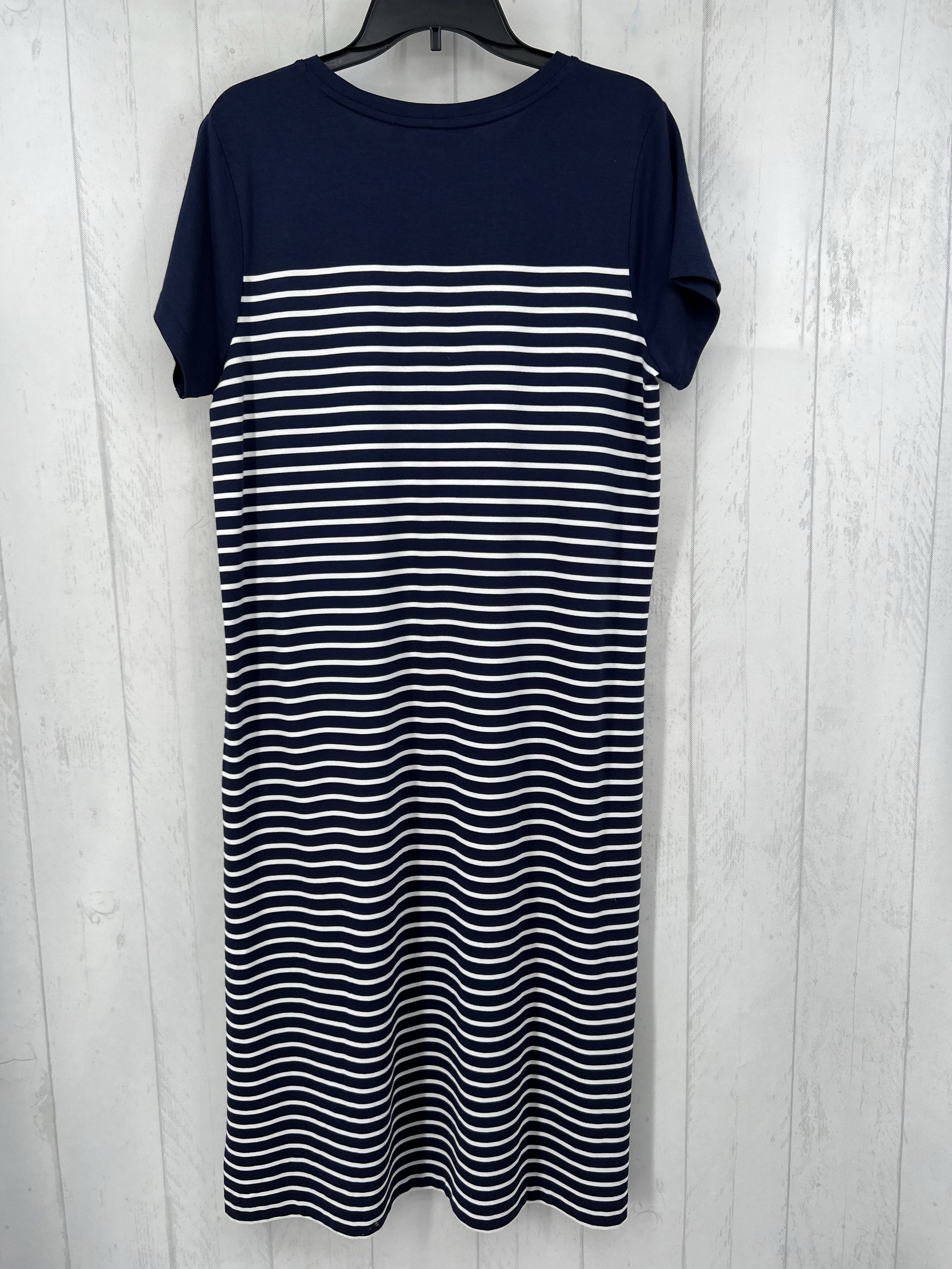L crewneck striped s/s dress