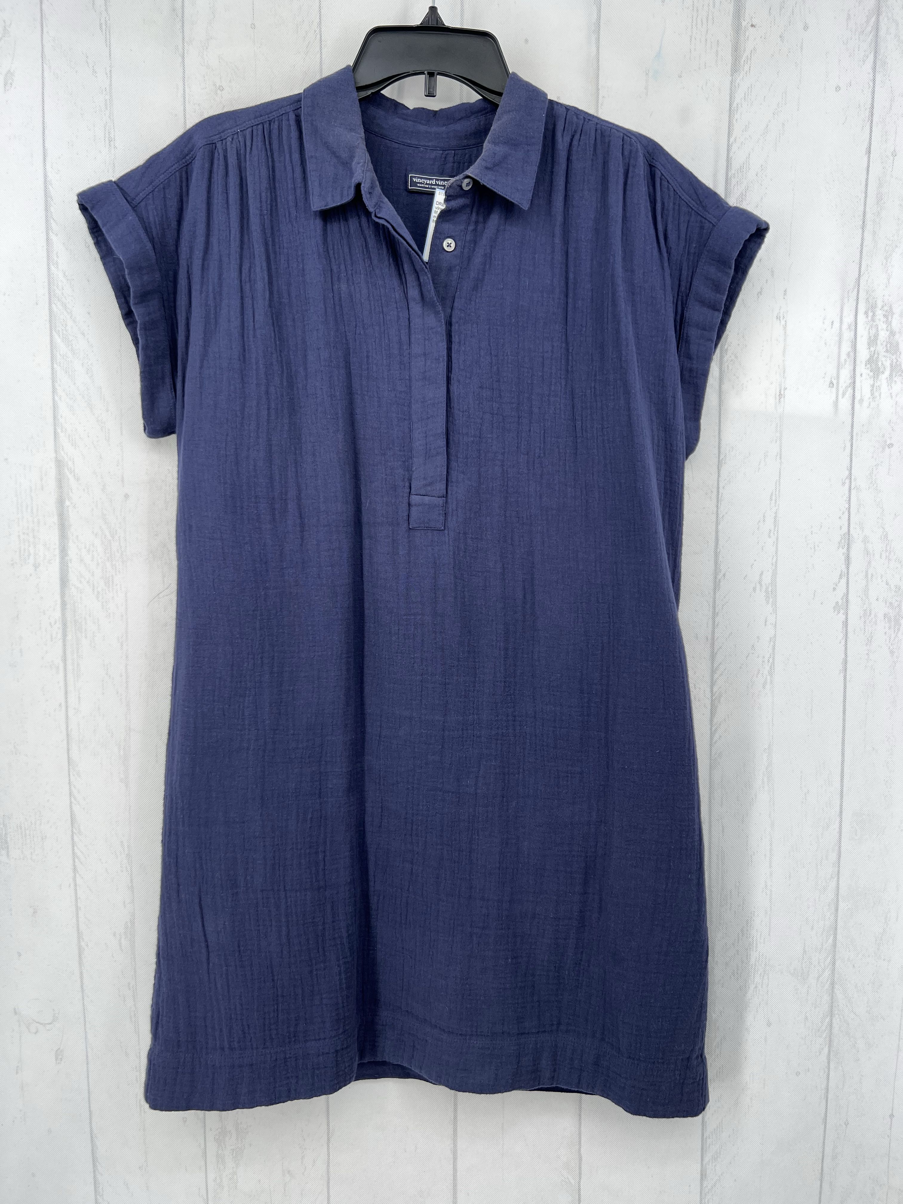 M gauze quarter button s/s dress