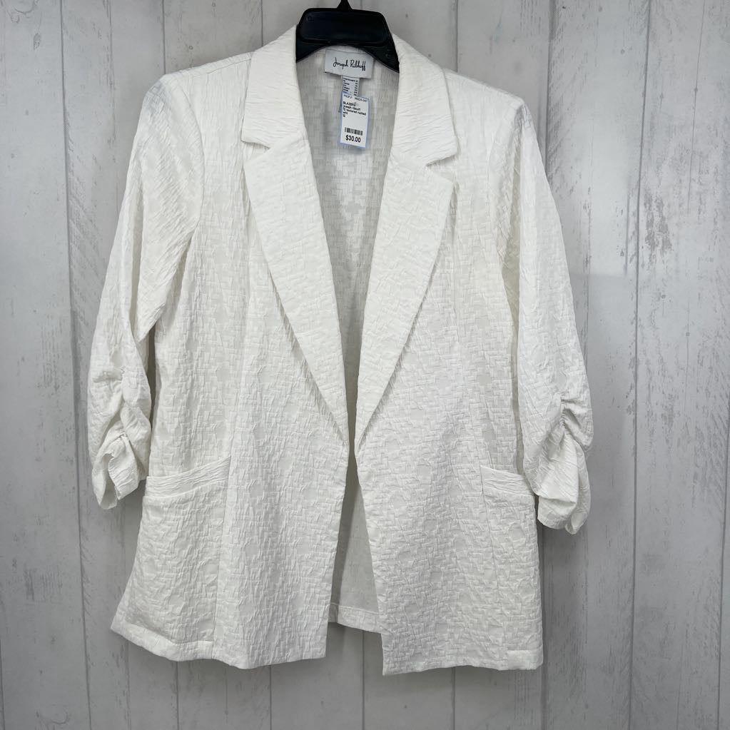 12 textured ruched slv blazer