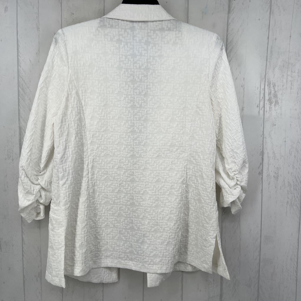 12 textured ruched slv blazer