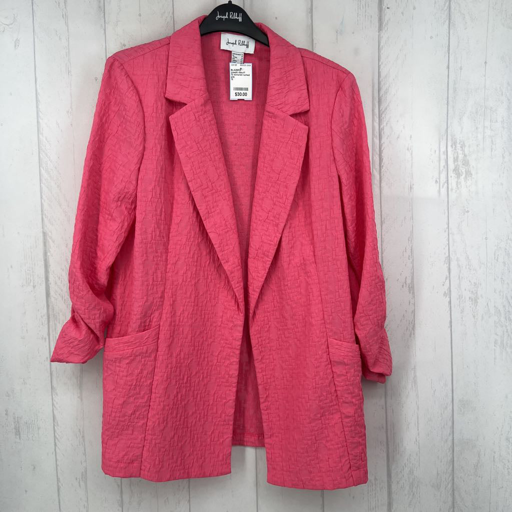 12 textured ruched slv blazer