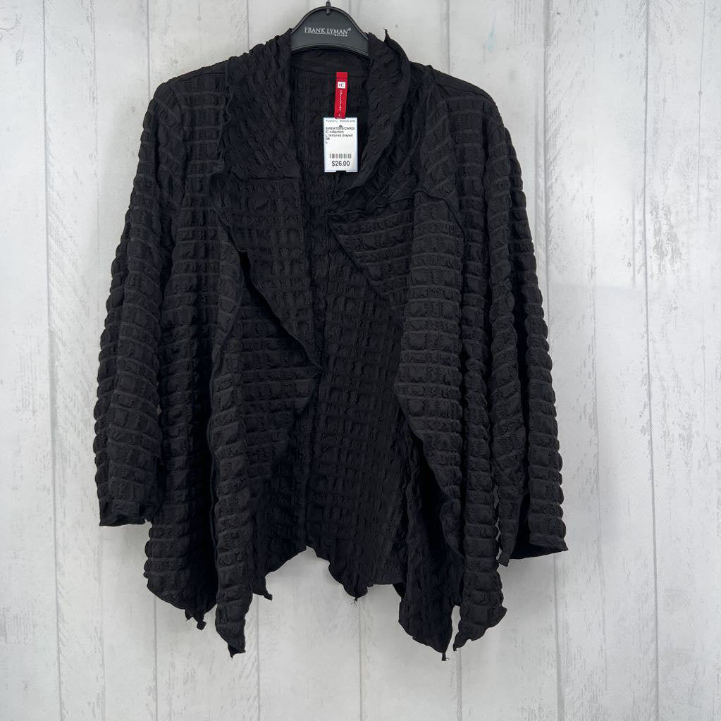 L textured draped cardi 3/4 slv