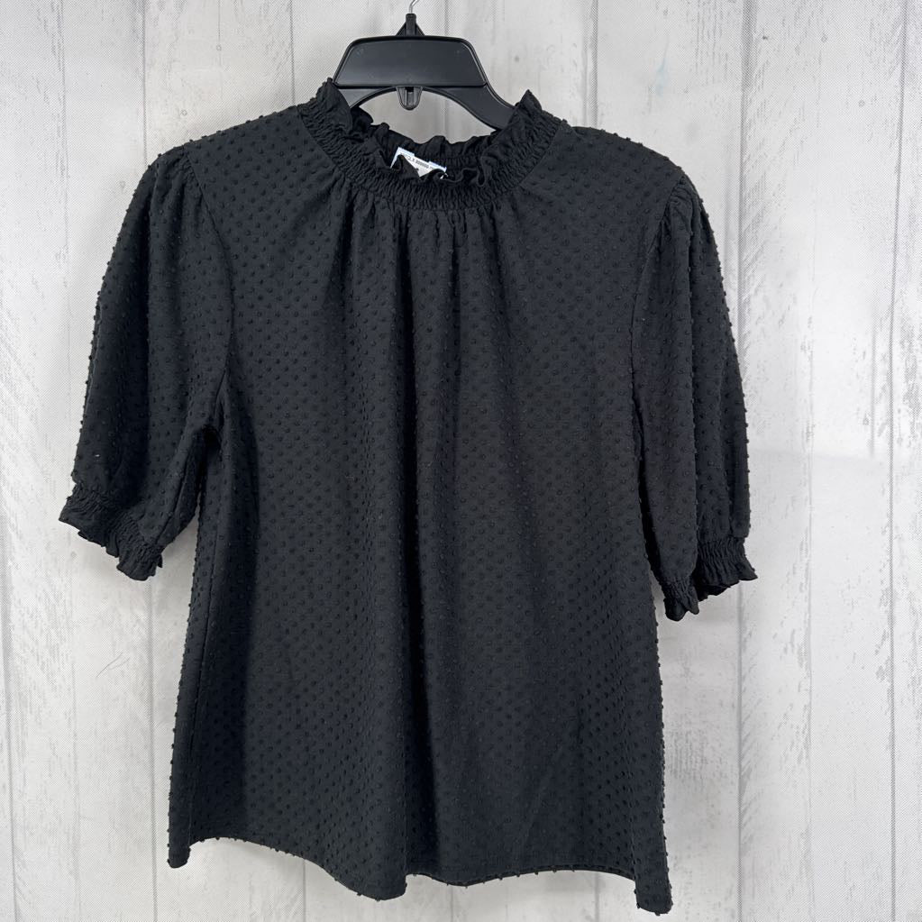 S s/s mock neck textured top