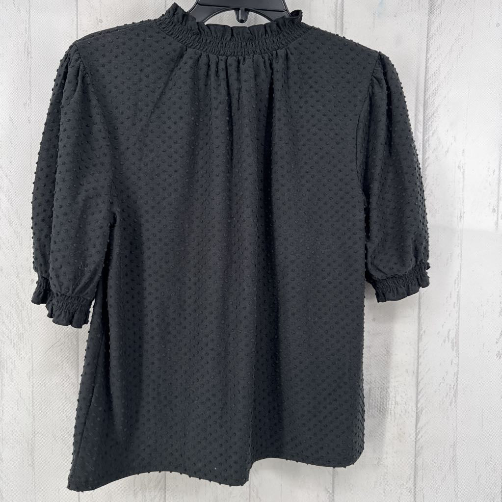 S s/s mock neck textured top