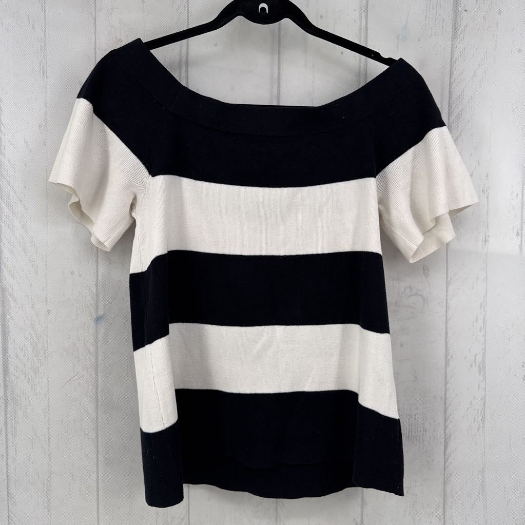 M/P off shoulder s/s stripe top