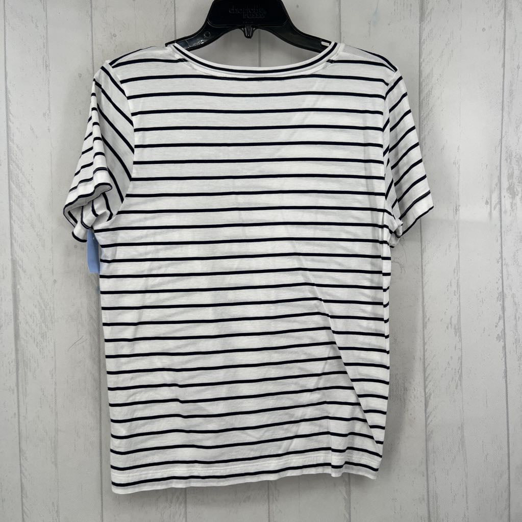 L v-neck striped s/s tee