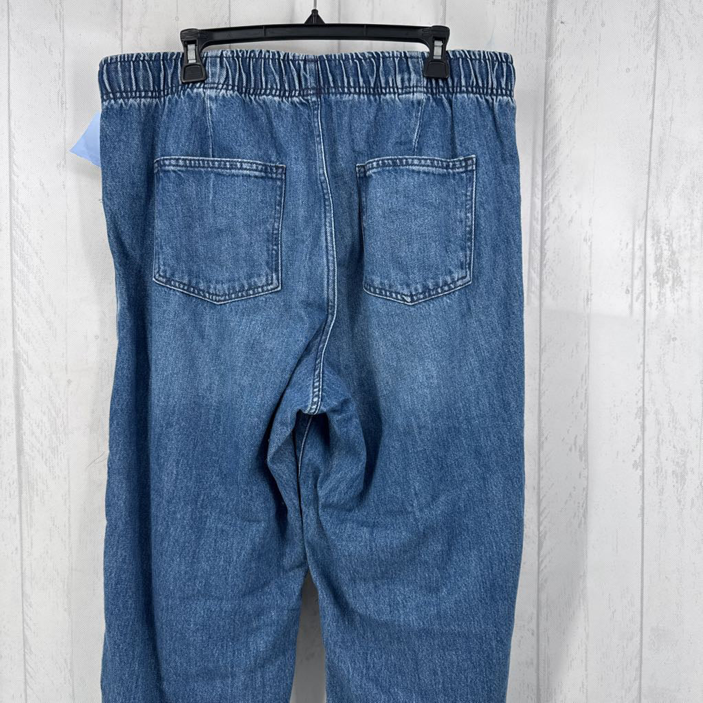 L pull-on barrel jeans