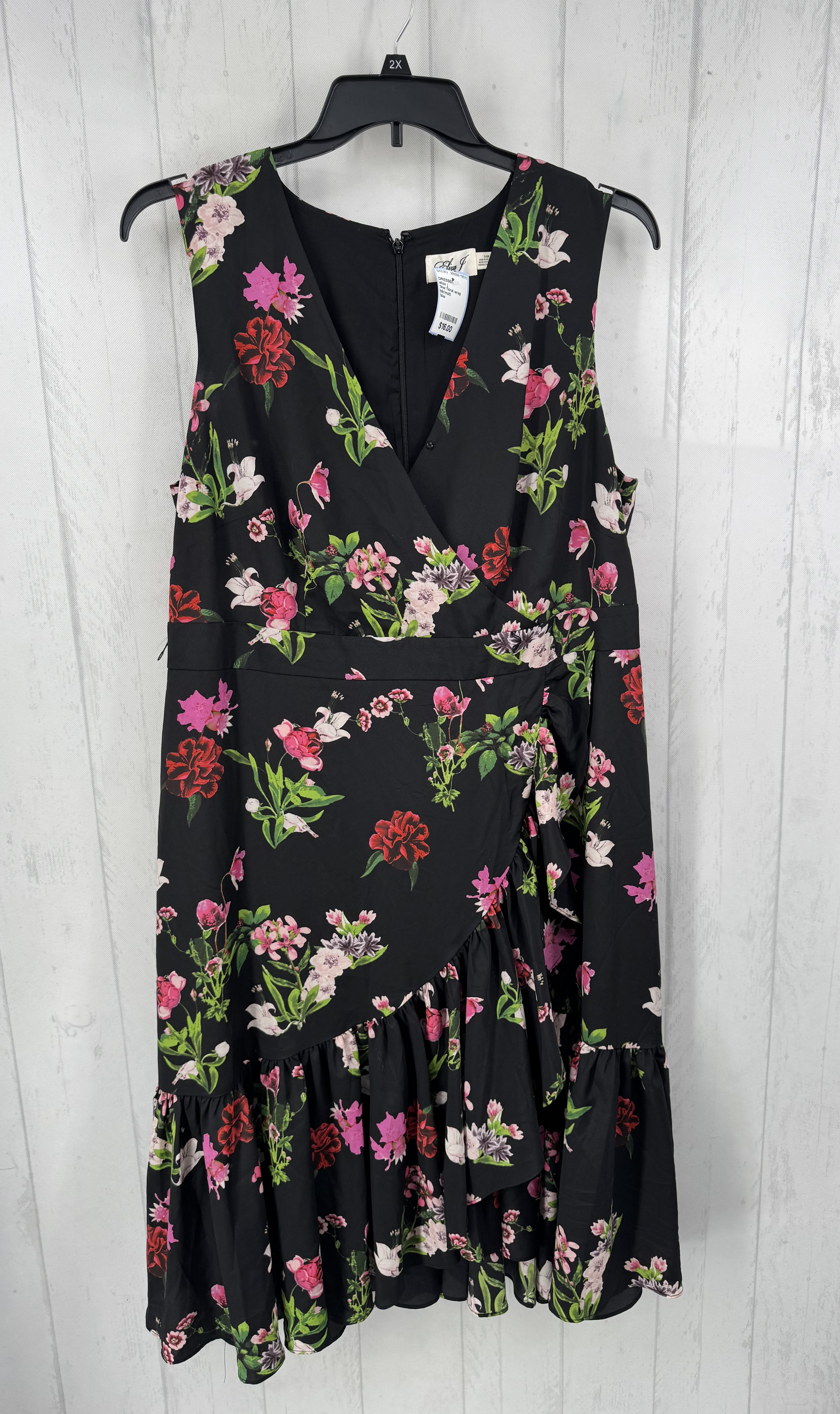 14w floral wrap dress w/ belt