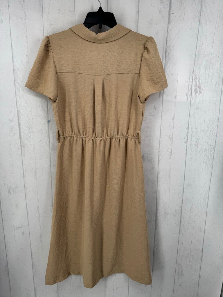 M s/s half button dress