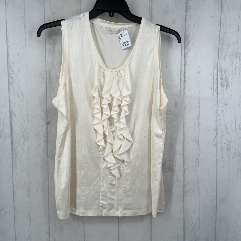 XL ruffled scoop neck tank